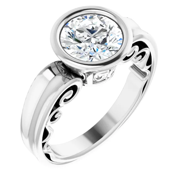2 Carat Bezel Diamond Engagement Ring