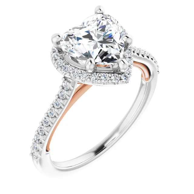 1.76 Carat Heart Shaped Diamond Rosegold Cathedral