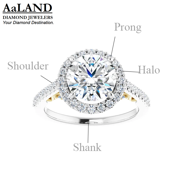 2-tone Cathedral Style Engagement Ring