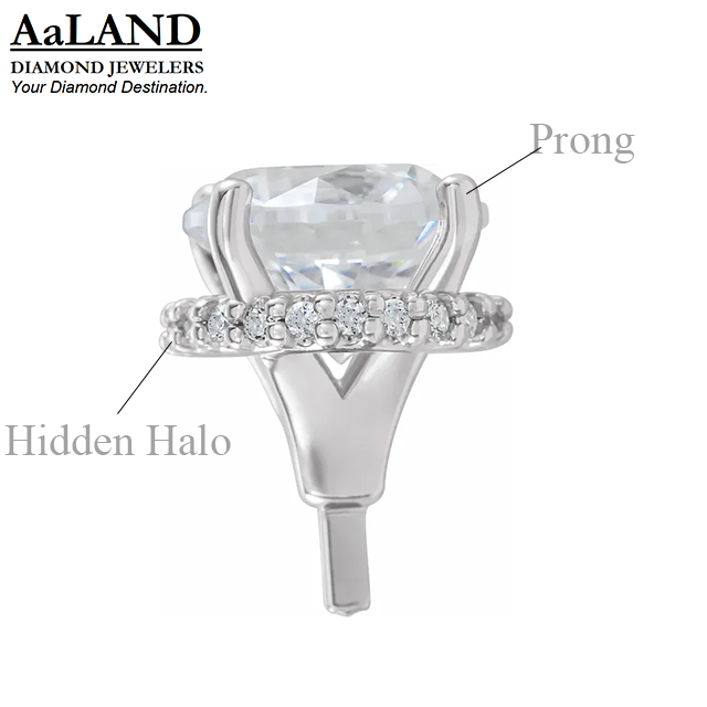 Hidden halo engagement ring