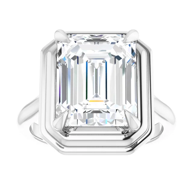 5ct Emerald Diamond Engagement Ring aaland indiana jewelry store 