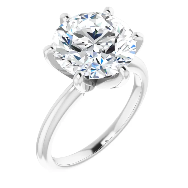 Natural Diamond 5.01ct F SI2 14k White Gold Round Solitaire Engagement Ring