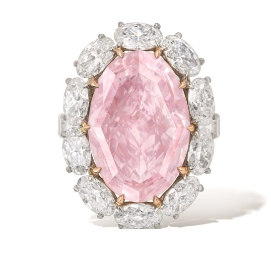 most expensive jewelry sold at an auction in 2021 aaland fancy intense pink oval diamond ring
